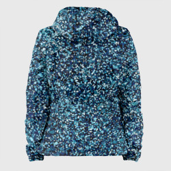 Куртка с принтом Синий пёстрый текстурированный для женщины, вид сзади №1. Цвет основы: белый