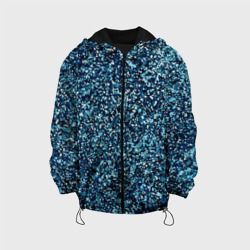 Синий пёстрый текстурированный – Детская куртка 3D с принтом купить