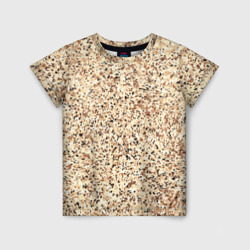 Светлый коричневый текстурированный под камень  – Детская футболка 3D с принтом купить со скидкой в -33%