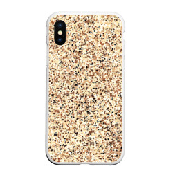 Светлый коричневый текстурированный под камень  – Чехол для iPhone XS Max матовый с принтом купить