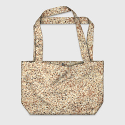 Светлый коричневый текстурированный под камень  – Пляжная сумка 3D с принтом купить