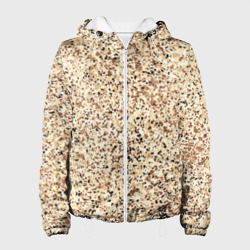 Светлый коричневый текстурированный под камень  – Женская куртка 3D с принтом купить со скидкой в -10%