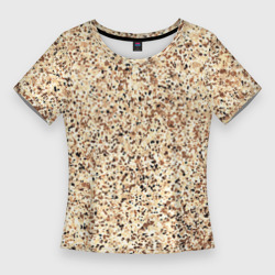 Светлый коричневый текстурированный под камень  – Женская футболка 3D Slim с принтом купить