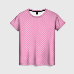 Розовый паттерн сеточка – Женская футболка 3D с принтом купить со скидкой в -26%