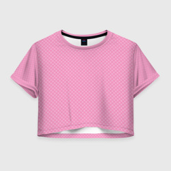 Розовый паттерн сеточка – Женская футболка Crop-top 3D с принтом купить