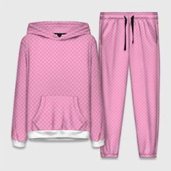 Розовый паттерн сеточка – Женский костюм с толстовкой 3D с принтом купить со скидкой в -25%