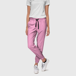 Розовый паттерн сеточка – Женские брюки 3D с принтом купить