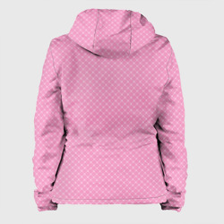 Куртка с принтом Розовый паттерн сеточка для женщины, вид сзади №1. Цвет основы: белый