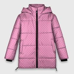 Розовый паттерн сеточка – Женская зимняя куртка Oversize с принтом купить