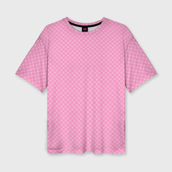 Розовый паттерн сеточка – Женская футболка oversize 3D с принтом купить со скидкой в -50%