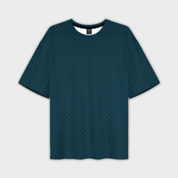 Тёмный сине-зелёный паттерн сеточка – Мужская футболка oversize 3D с принтом купить со скидкой в -50%