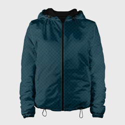 Тёмный сине-зелёный паттерн сеточка – Женская куртка 3D с принтом купить со скидкой в -10%