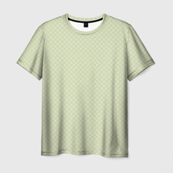 Светлый оливковый паттерн сеточка – Мужская футболка 3D с принтом купить со скидкой в -26%