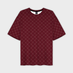 Тёмный красный паттерн сетка – Мужская футболка oversize 3D с принтом купить со скидкой в -50%