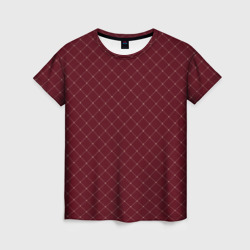 Тёмный красный паттерн сетка – Женская футболка 3D с принтом купить со скидкой в -26%