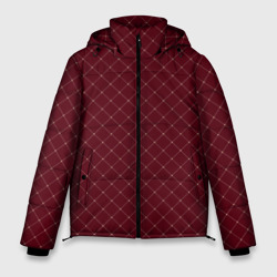 Тёмный красный паттерн сетка – Мужская зимняя куртка 3D с принтом купить