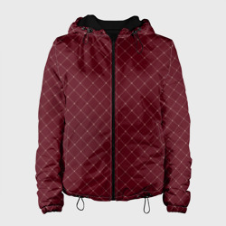 Тёмный красный паттерн сетка – Женская куртка 3D с принтом купить со скидкой в -10%