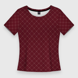 Тёмный красный паттерн сетка – Женская футболка 3D Slim с принтом купить