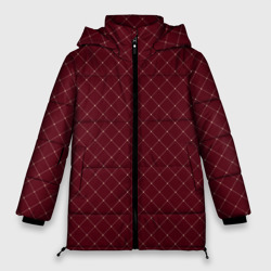 Тёмный красный паттерн сетка – Женская зимняя куртка Oversize с принтом купить