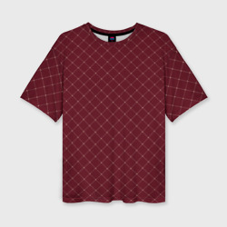 Тёмный красный паттерн сетка – Женская футболка oversize 3D с принтом купить со скидкой в -50%