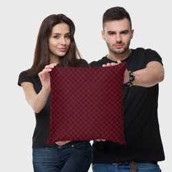 Подушка с принтом Тёмный красный паттерн сетка для любого человека, вид спереди №2. Цвет основы: 3d (велсофт)