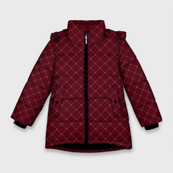 Тёмный красный паттерн сетка – Зимняя куртка для девочек 3D с принтом купить
