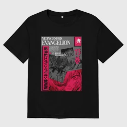 Мужская футболка хлопок Oversize Ужасы евангелиона