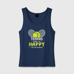 Теннис делает меня счастливым а ты не очень – Женская майка хлопок с принтом купить