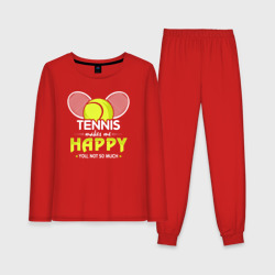 Теннис делает меня счастливым а ты не очень – Женская пижама с лонгсливом хлопок с принтом купить