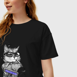 Женская футболка хлопок Oversize Depeche Mode - Depeche cat - фото 2