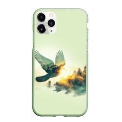 Голубь и лес: эффект двойной экспозиции – Чехол для iPhone 11 Pro матовый с принтом купить
