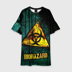 Biohazard yellow sign  – Детское платье 3D с принтом купить