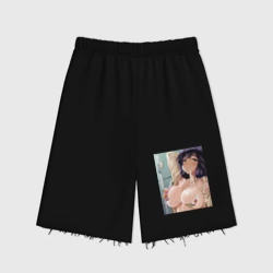 Женские шорты oversize футер хлопок Ahegao секси