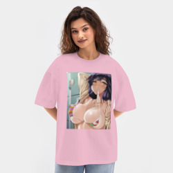 Женская футболка Oversize хлопок texturе Ahegao секси - фото 2