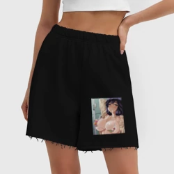 Женские шорты oversize футер хлопок Ahegao секси - фото 2