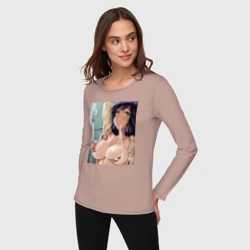 Женский лонгслив хлопок Ahegao секси - фото 2