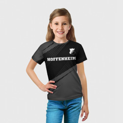 Футболка с принтом Hoffenheim sport на темном фоне посередине для ребенка, вид на модели спереди №3. Цвет основы: белый