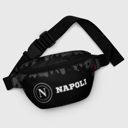 Сумка с принтом Napoli sport на темном фоне по-горизонтали для любого человека, вид спереди №5. Цвет основы: белый
