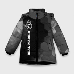 Real Madrid sport на темном фоне по-вертикали – Зимняя куртка для девочек 3D с принтом купить