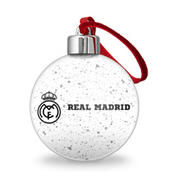 Real Madrid sport на светлом фоне по-горизонтали – Ёлочный шар с принтом купить
