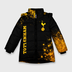 Tottenham - gold gradient вертикально – Зимняя куртка для девочек 3D с принтом купить