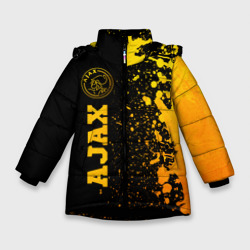 Ajax - gold gradient по-вертикали – Зимняя куртка для девочек 3D с принтом купить