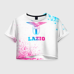 Lazio neon gradient style – Женская футболка Crop-top 3D с принтом купить