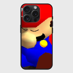 Чехол силиконовый для Apple iPhone 15 Pro матовый Марио 64 спит арт
