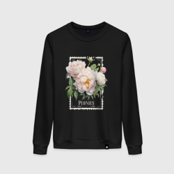 Женский свитшот хлопок Пионы в винтажном стиле