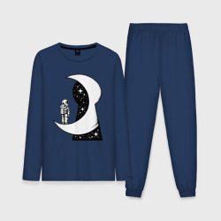 Космос в замочной скважине – Мужская пижама с лонгсливом хлопок с принтом купить