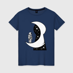 Космос в замочной скважине – Женская футболка хлопок с принтом купить со скидкой в -20%