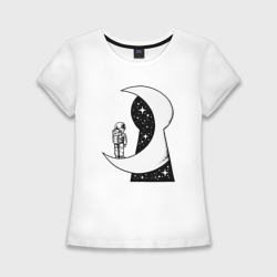 Космос в замочной скважине – Женская футболка хлопок Slim с принтом купить