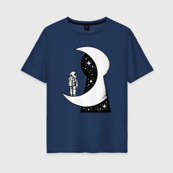 Космос в замочной скважине – Женская футболка хлопок Oversize с принтом купить со скидкой в -16%
