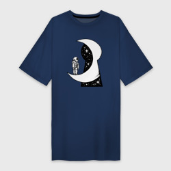 Космос в замочной скважине – Платье-футболка хлопок с принтом купить